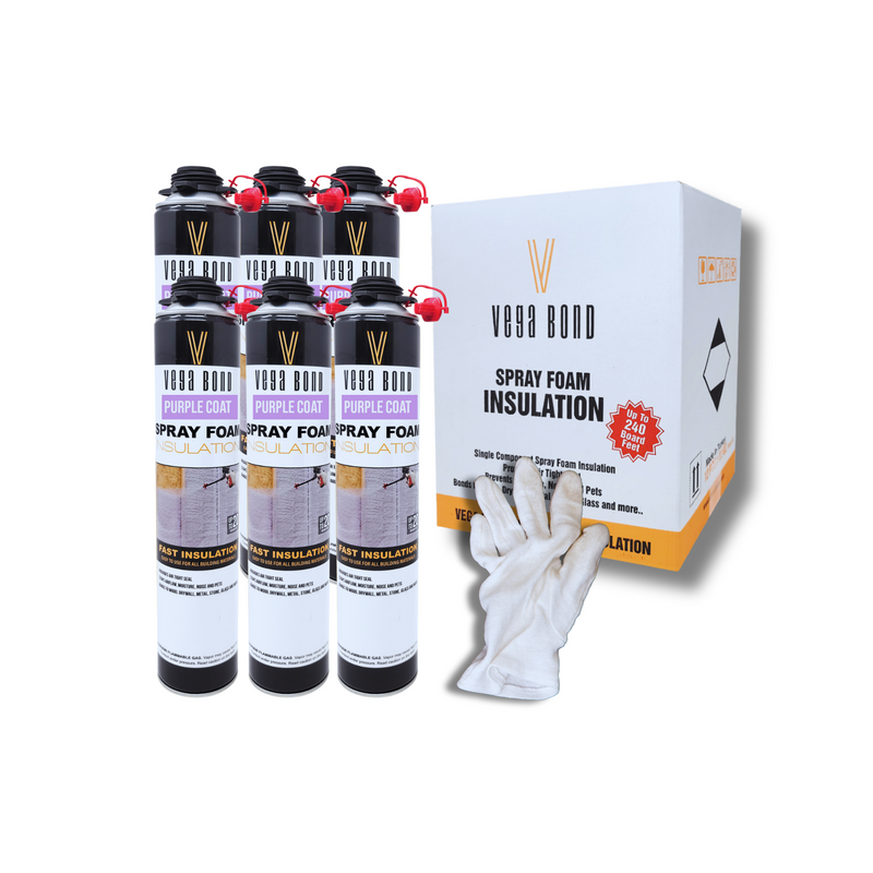 Vega Bond Purplecoat Single Component Closed Cell Spray Foam Insulation Kit (Covers 20 Board Feet Per Can at 1 inch thickness)