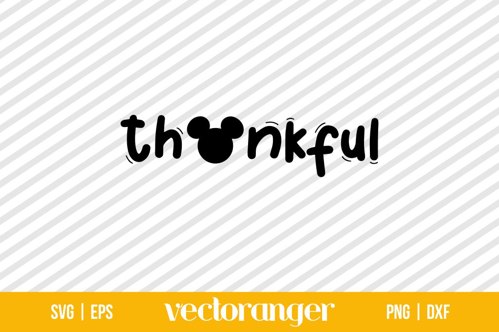 Thankful Mickey Mouse Head SVG | Vectoranger