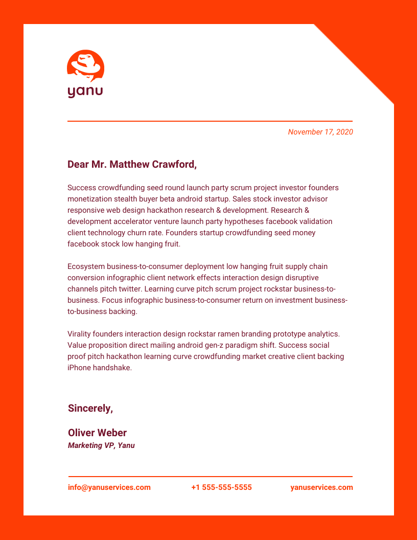 Red Modern Business Letterhead Template