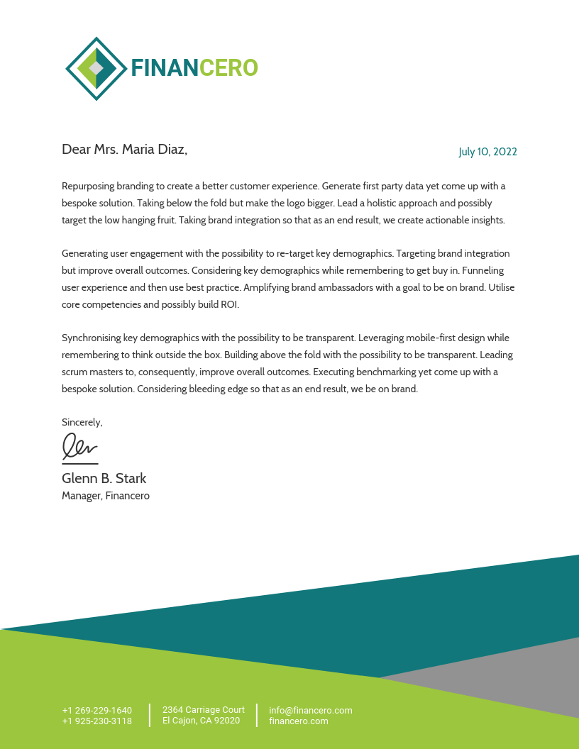 Finance Business Letterhead Template