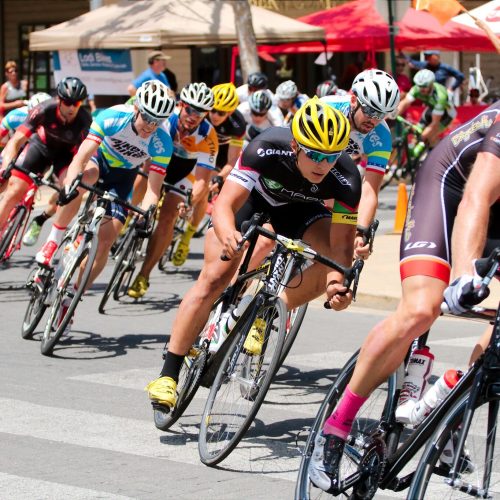 Bike riders riding in the Delta