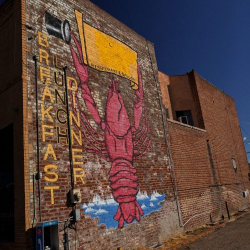 Wall art of a crawdad