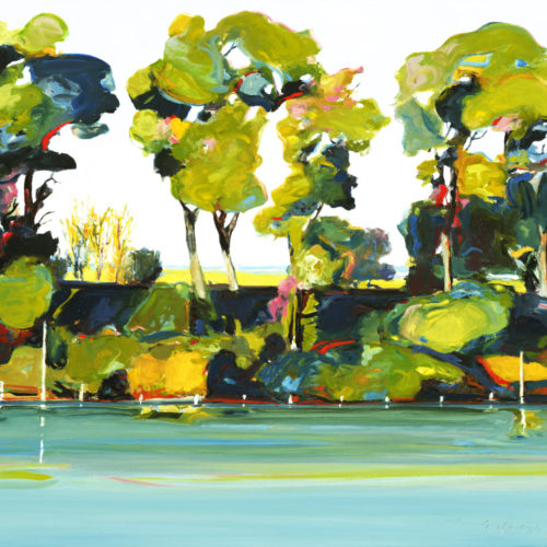 Painting of the Sacramento River trees