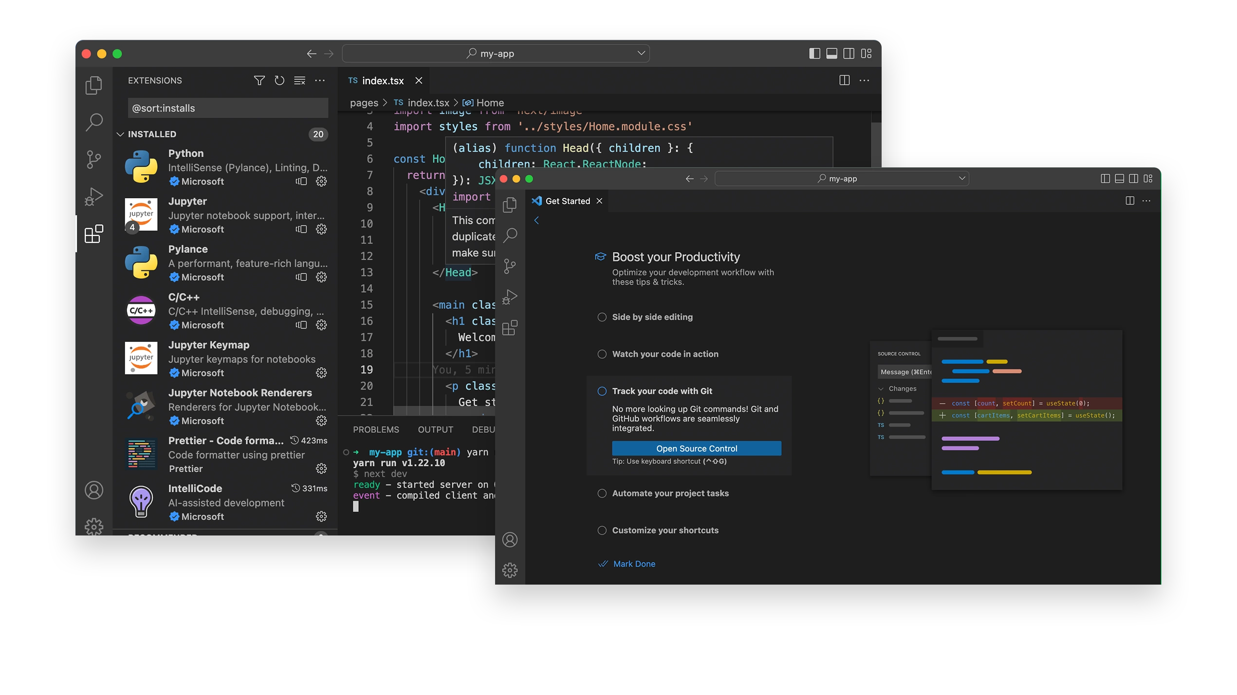 Screenshot für Visual Studio Code