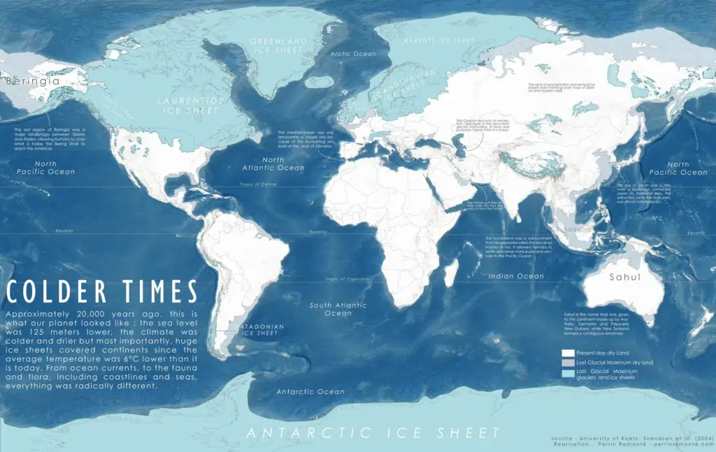 World map during ice age - Vivid Maps