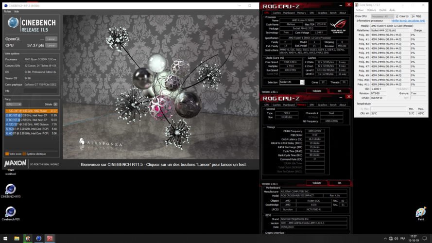 R11 avec le 3900X à 4400 MHz