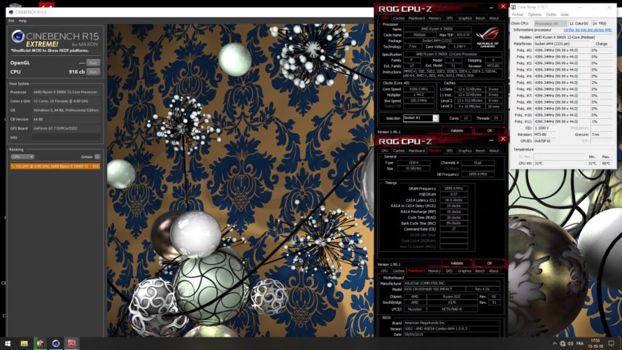 R15E avec le 3900X à 4400 MHz