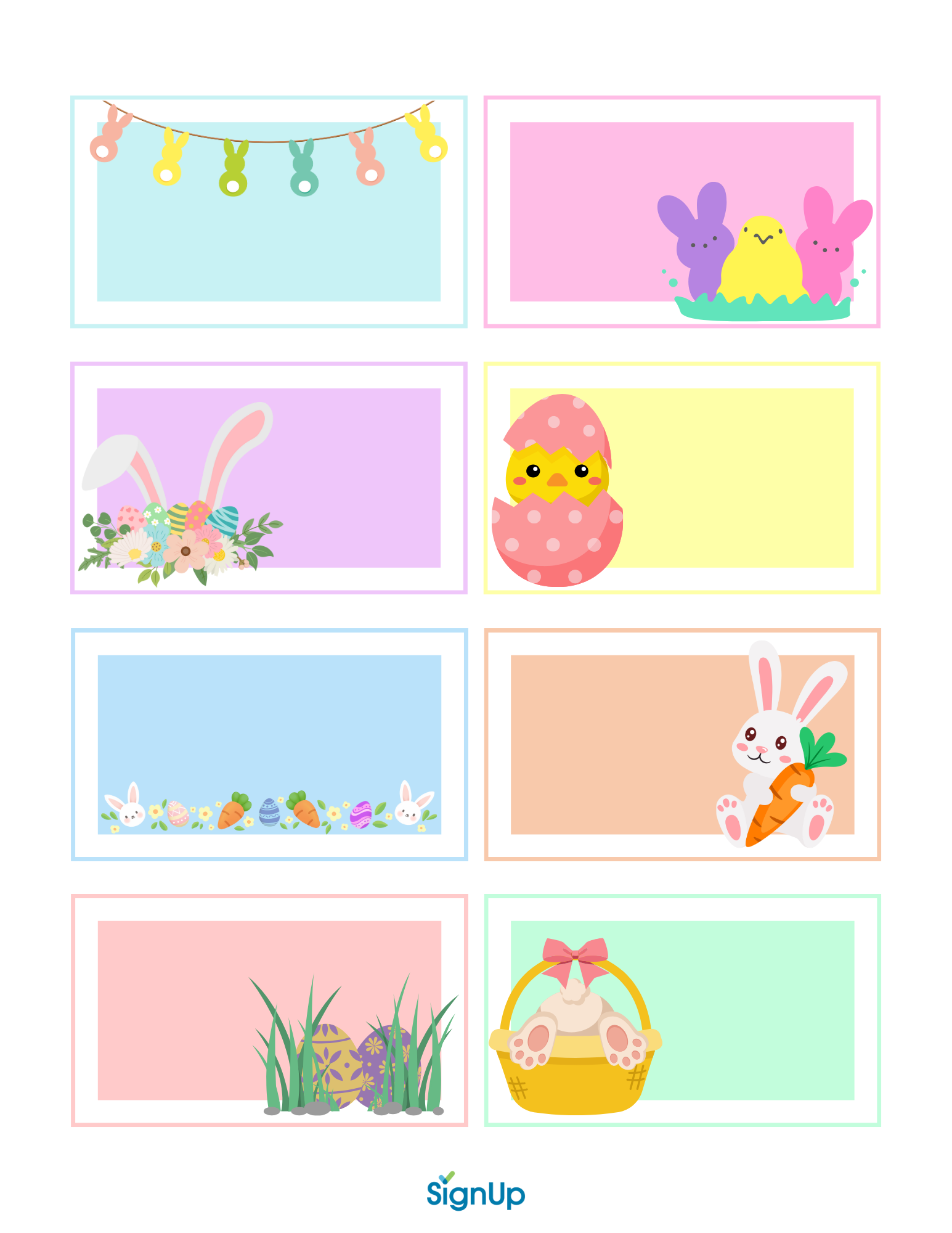 Easter scavenger hunt blank cards