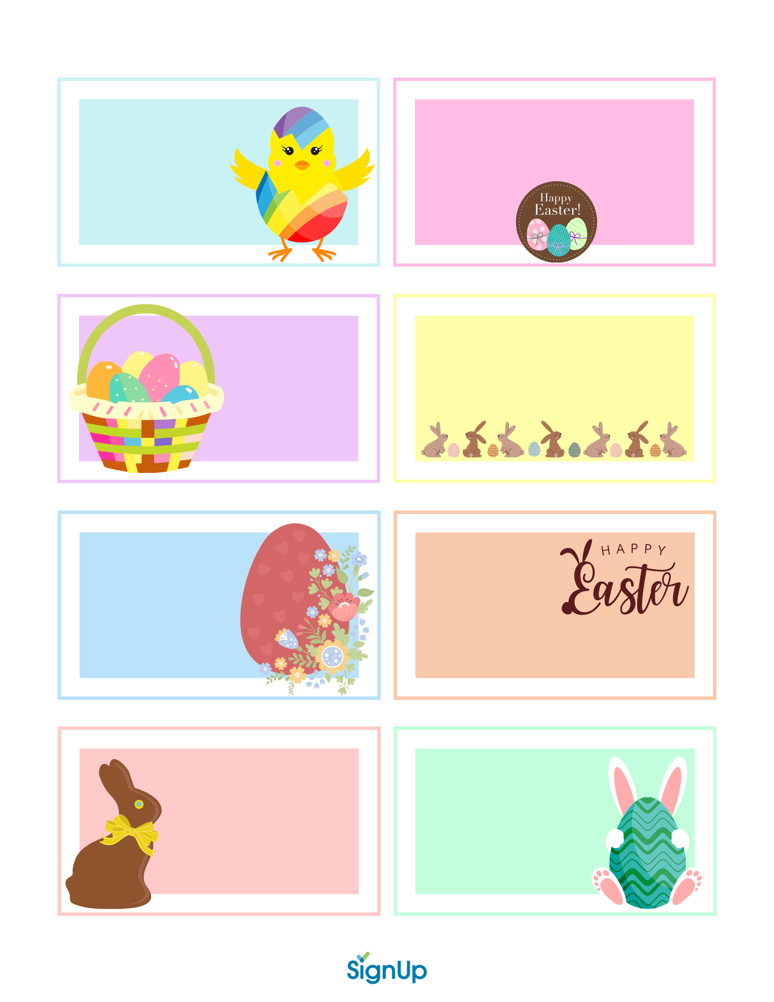 Easter scavenger hunt blank cards