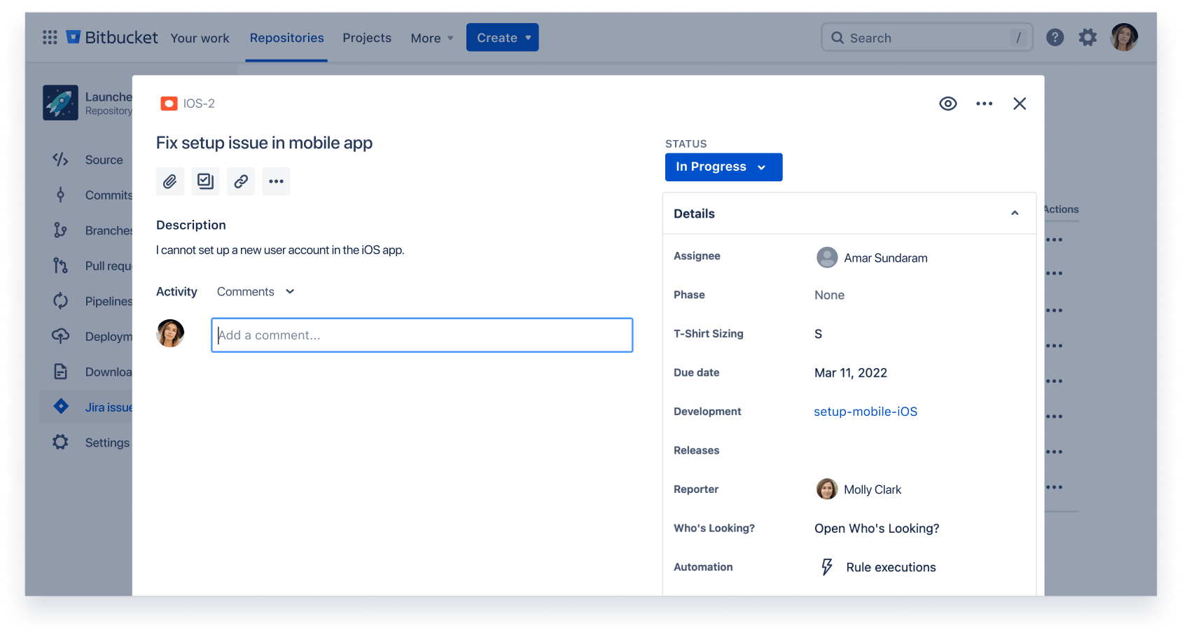 Снимок экрана Bitbucket Pipelines