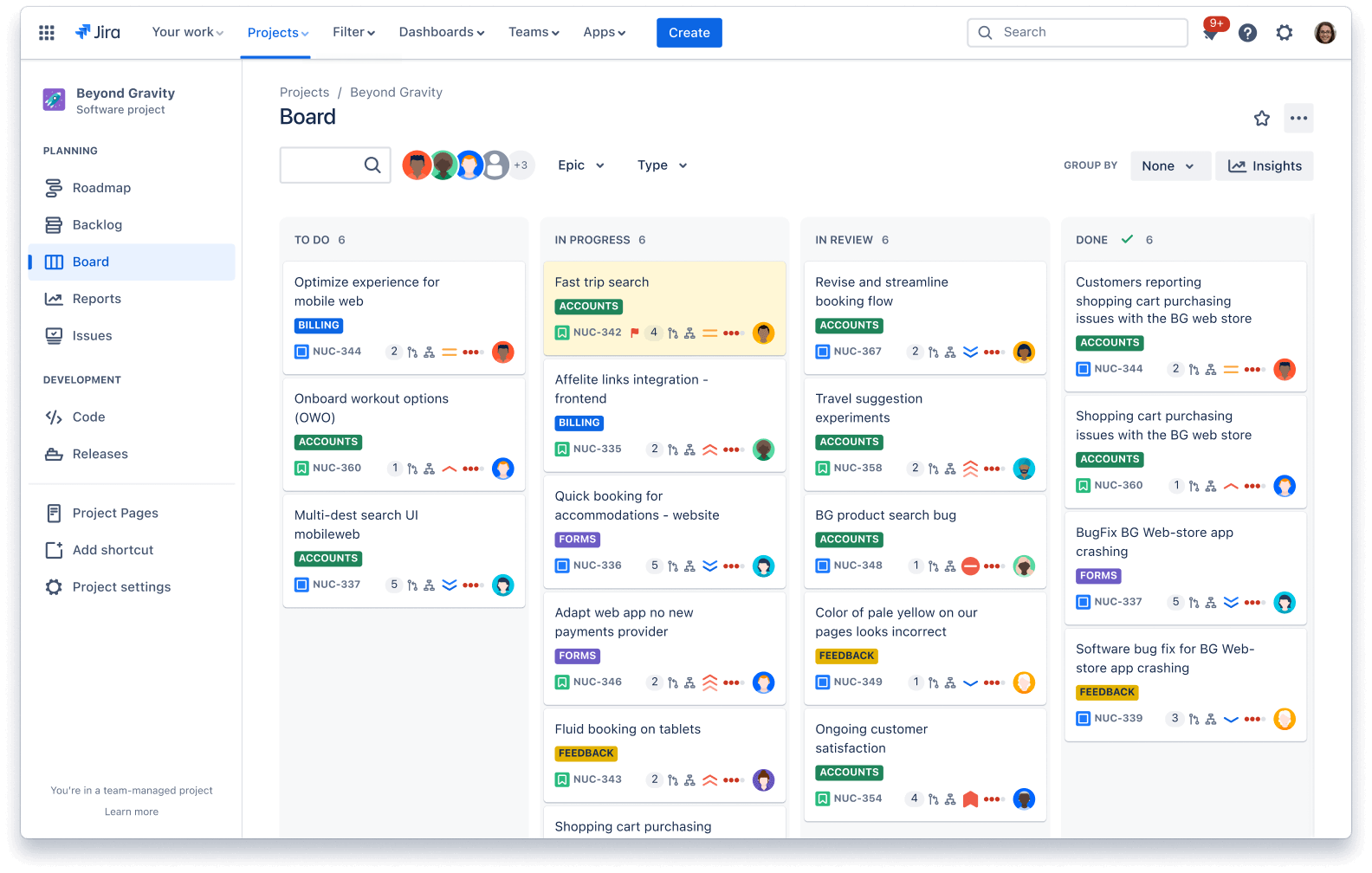 JSM analytics dashboard