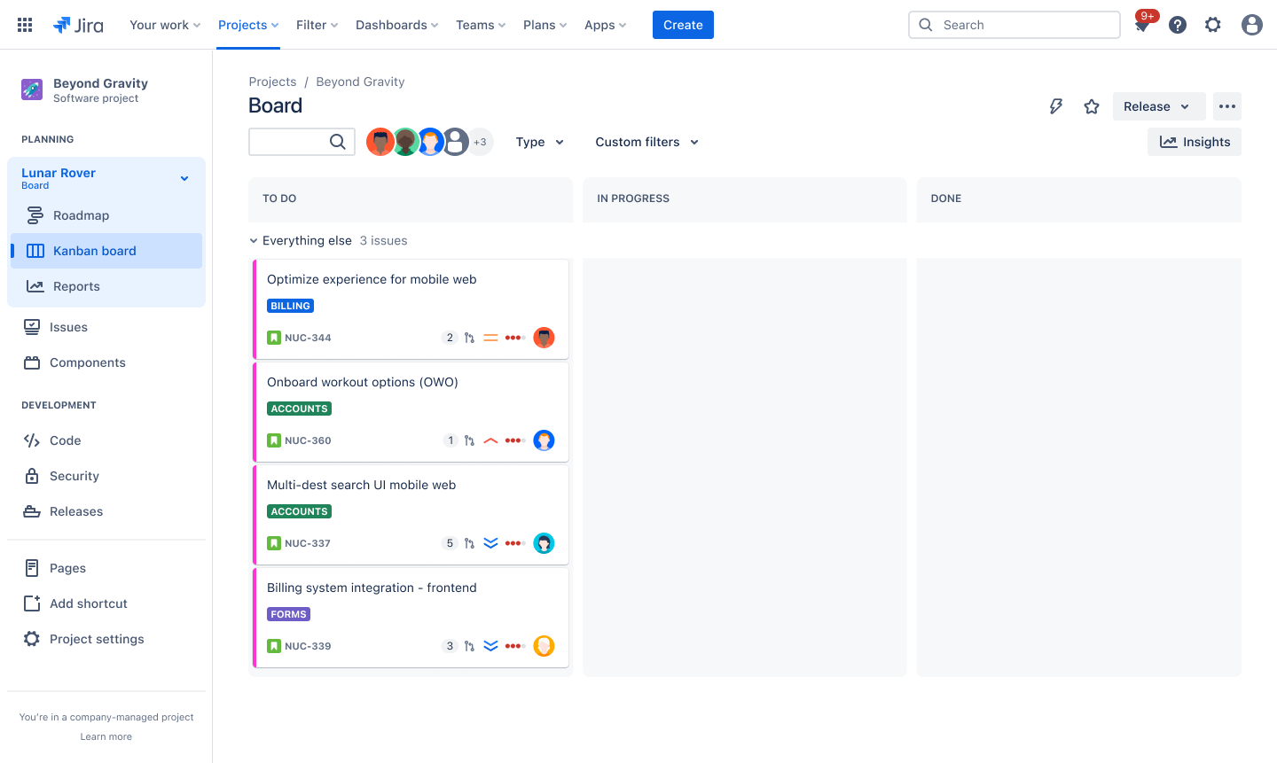 Screenshot des Jira-Workflows