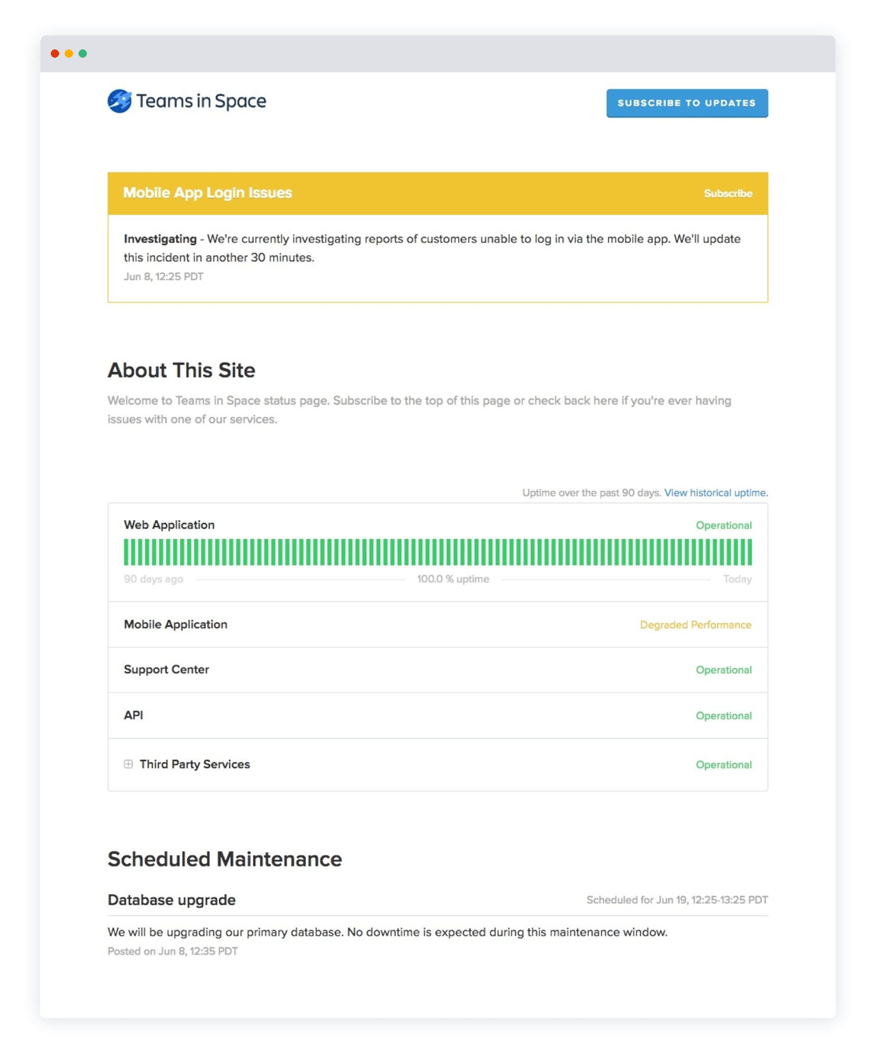 Statuspage 的核心功能