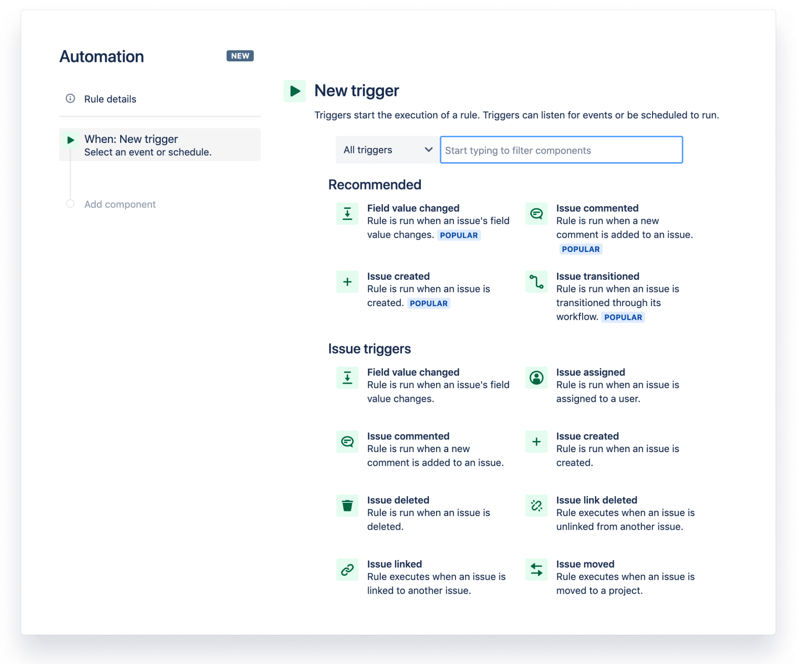 Jira Automation — zrzut ekranu.