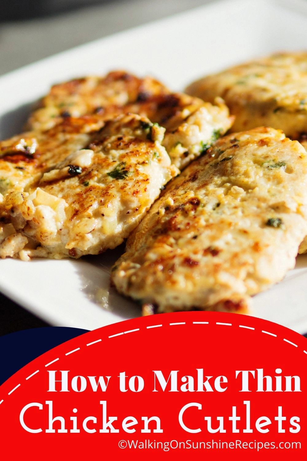 Grilled thin chicken cutlets. 