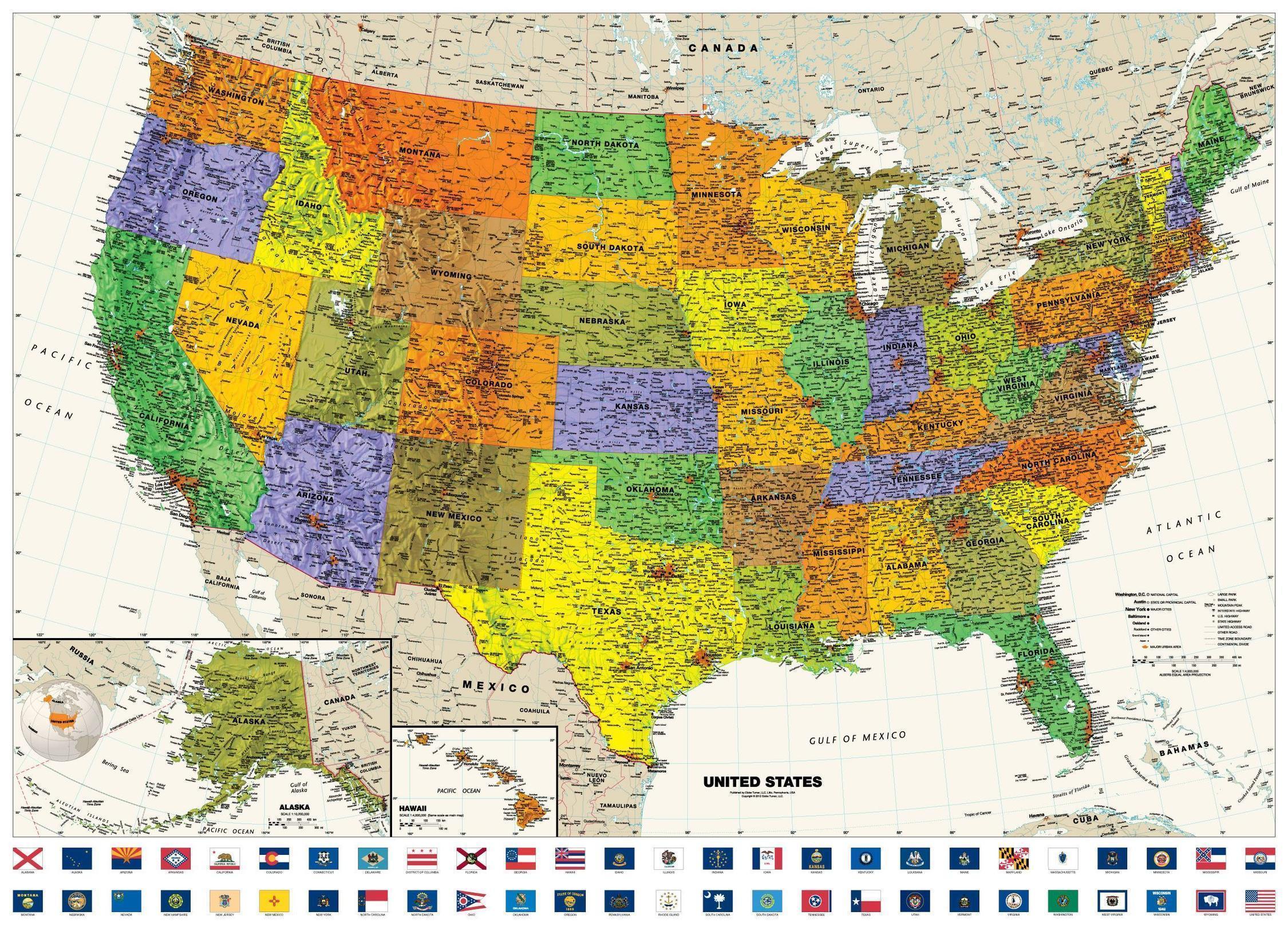 Hd Map Of The United States - Map of world