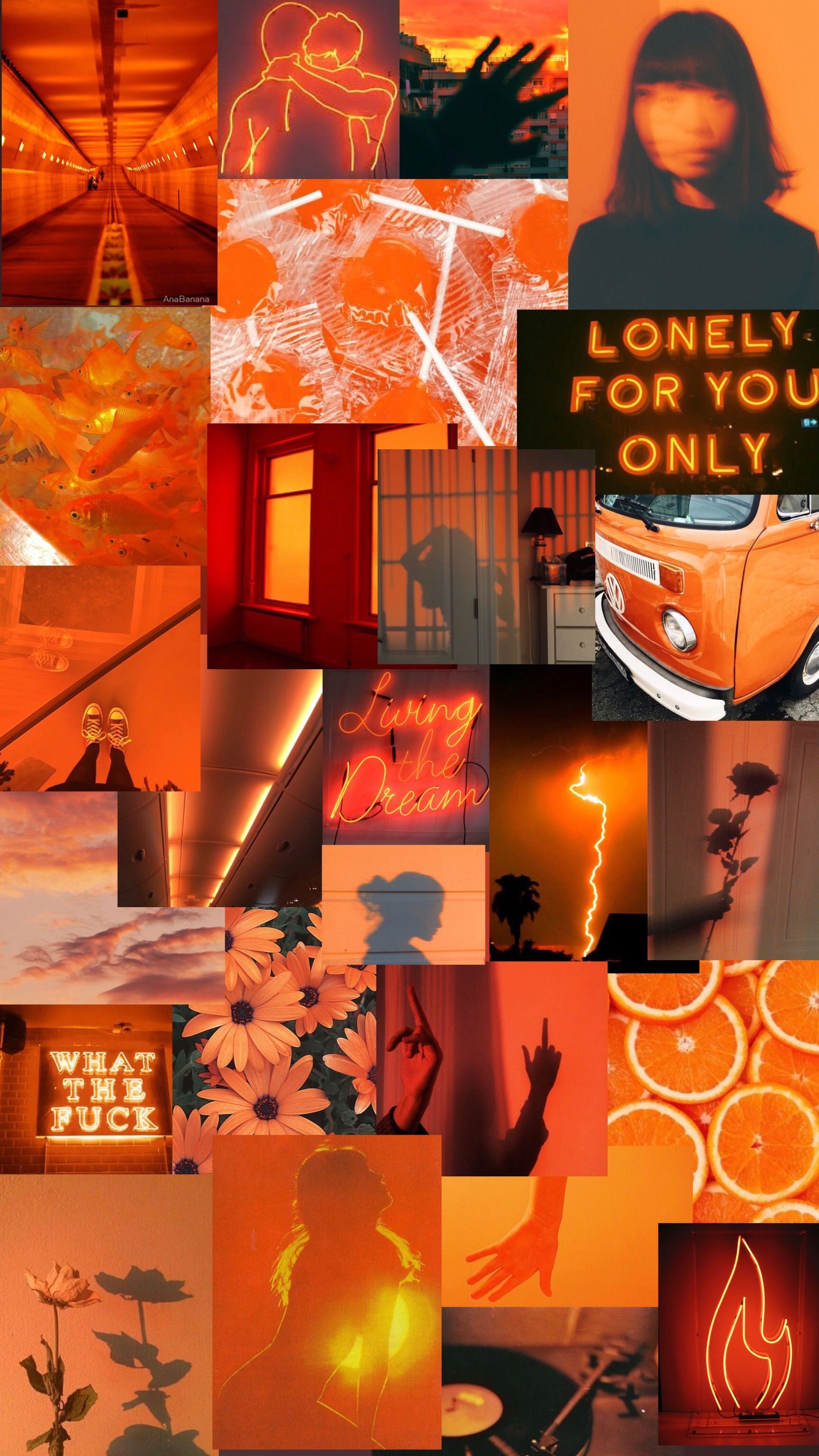 Orange Aesthetic Collage Wallpapers - Wallpaper Cave