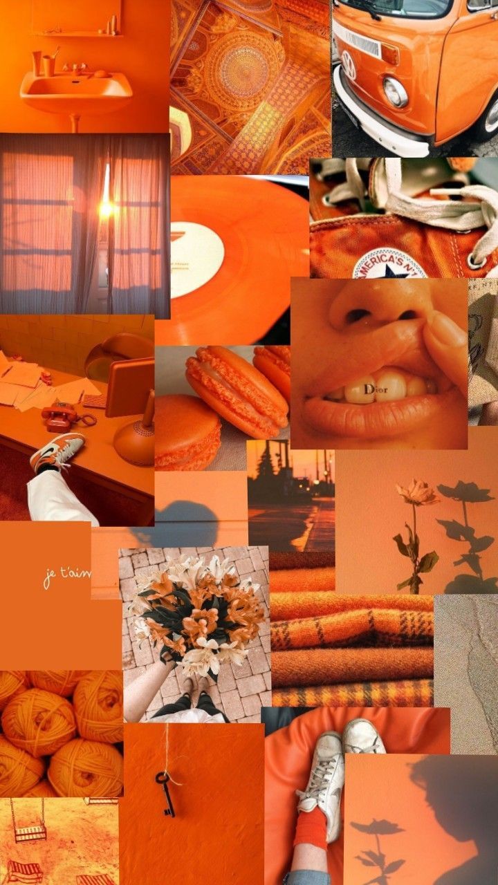 Orange Aesthetic Collage Wallpapers - Wallpaper Cave