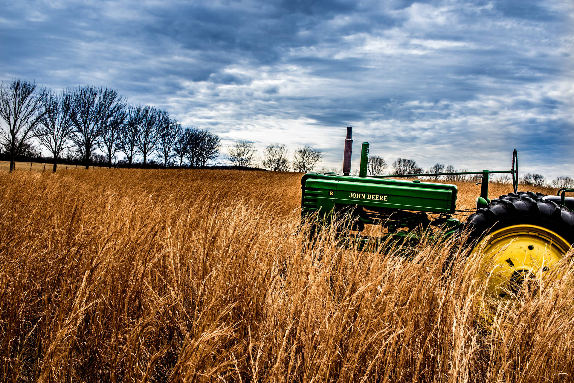 John Deere Field Of Wheat Wallpaper