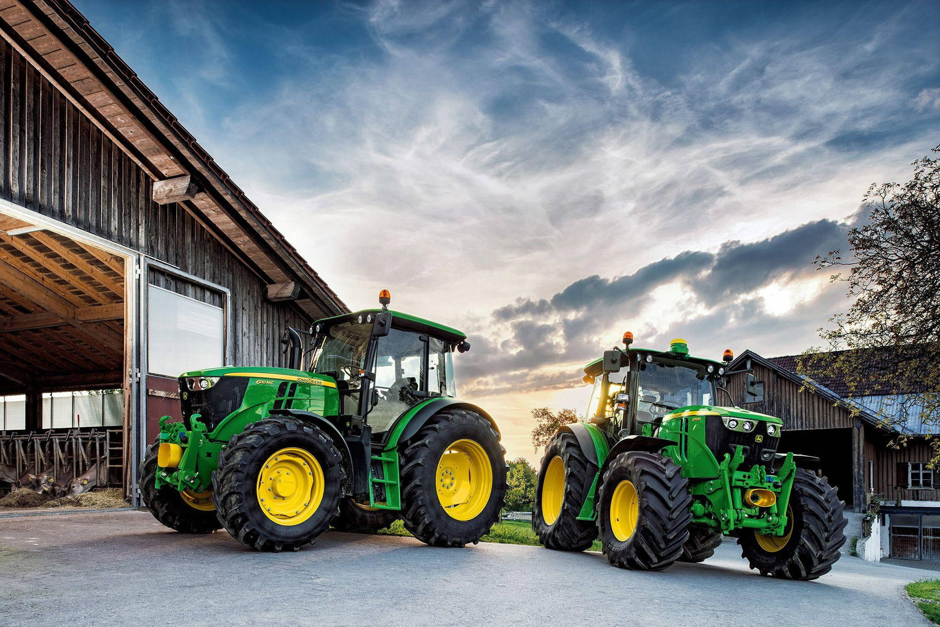 John Deere Tractors Workhorse at the Field Wallpaper