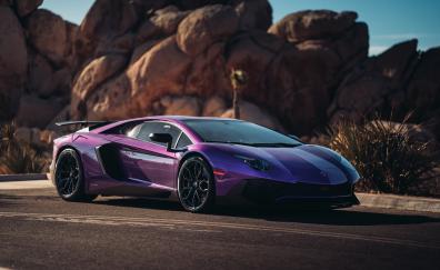 Lamborghini Aventador LP 750, sports car, purple