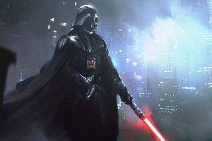 Star Wars, Darth Vader, Artwork, Digital Art, Lightsaber, Science Fiction