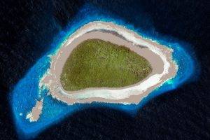 nature, Landscape, Water, Sea, Clouds, Tropical, Island, Beach, Sand, Aerial View, Turquoise