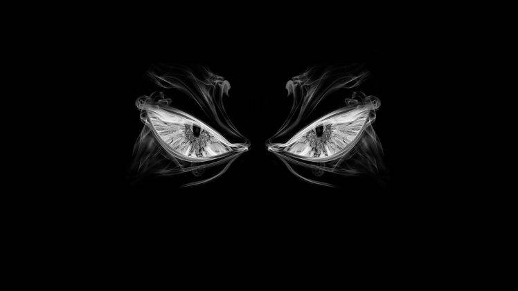 minimalism, Digital Art, Eyes, Dark, Anger, Smoke, Drawing, Black Background  Wallpapers HD / Desktop and Mobile Backgrounds