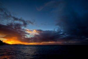 sunset, Beach