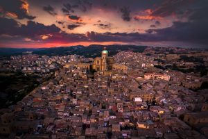 aerial view, Sicily, Town, Piazza Armerina, Cathedral