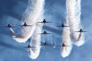 airplane, Flight, Sky, Smoke, Beautifully