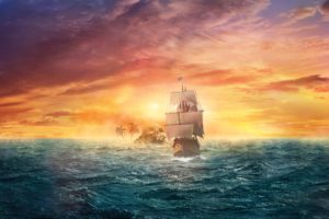 fantasy, Ship, Boat, Art, Artwork, Ocean, Sea