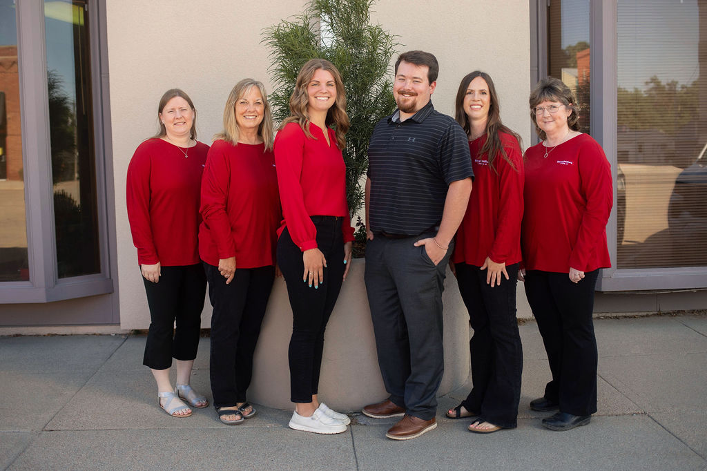 bank employees wearing red