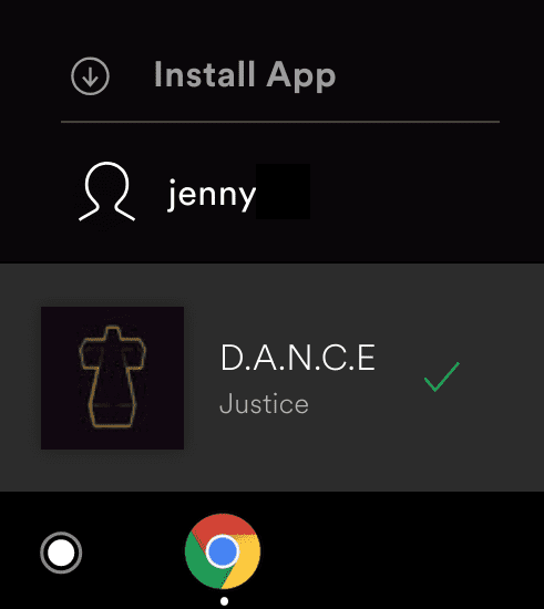 Bouton d&#39;installation de l&#39;application fourni dans la PWA Spotify