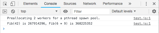 Output konsol dari program fibonacci