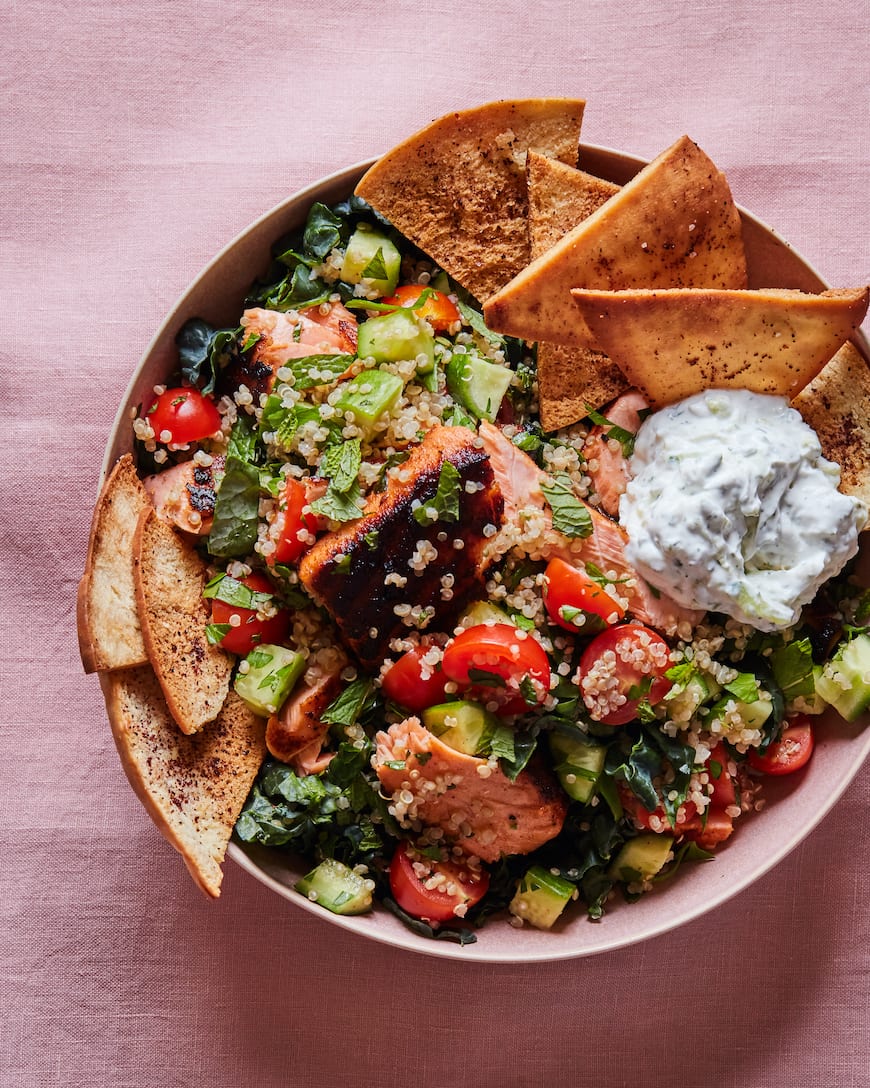 Salmon Shawarma Salad