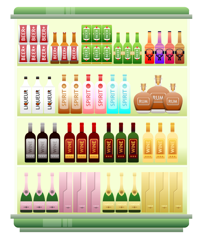 Free clipart supermarket goods liquor shelf viscious speed