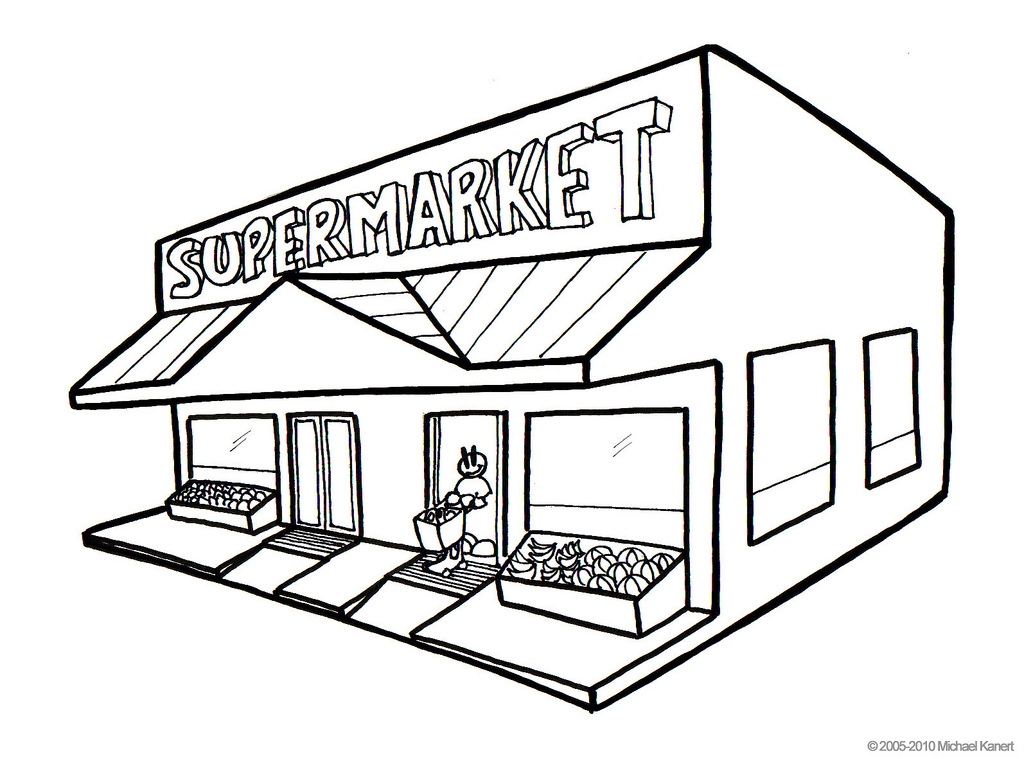 Supermarket building clipart