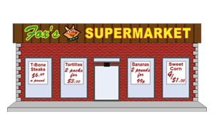 Supermarket clipart building