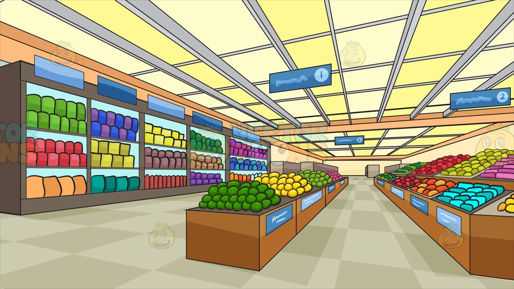 Supermarket grocery aisle clipart clipartfest