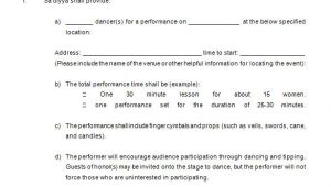 Dancer Contract Template 15 Performance Contract Templates Word Pdf Google