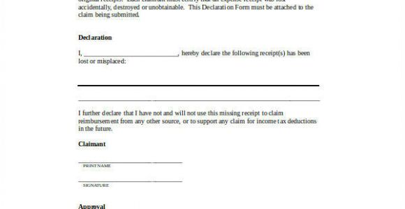 Missing Receipt Affidavit Template 16 Sample Receipt forms In Doc Sample Templates