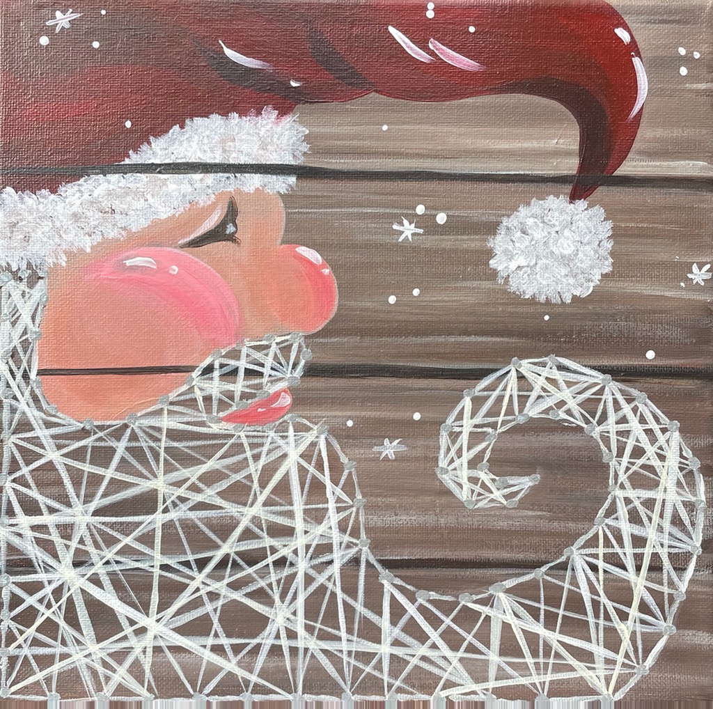 Vintage Santa : String Art Painting - Wine And Canvas - Toledo, Oh /  Adrian, Mi