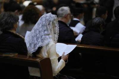 Traditionalist Catholics descended on Rome in October 2021 for an annual pilgrimage, hoping to show the vibrancy of their community after Pope Francis issued a crackdown on the spread of the Latin Mass that many took as an attack on the ancient rite.  (AP Photo/Luca Bruno)