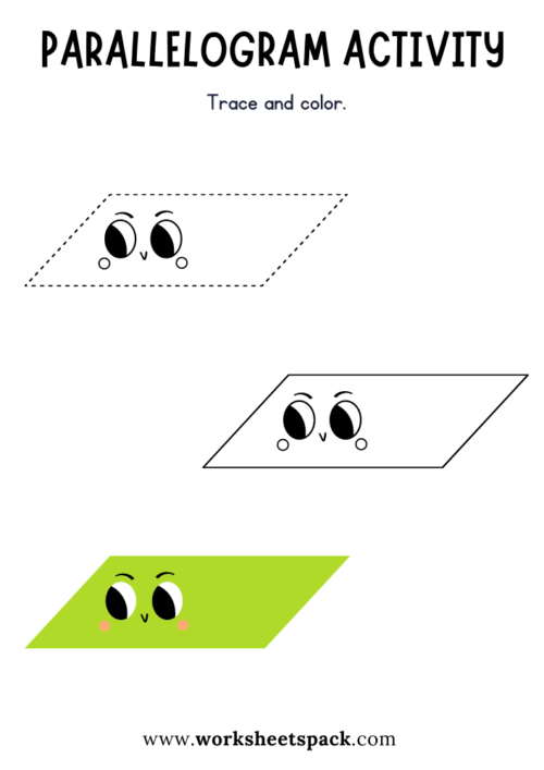 Parallelogram Shape Activity Fun Worksheet