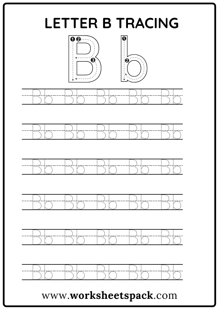 Tracing Letter B PDF