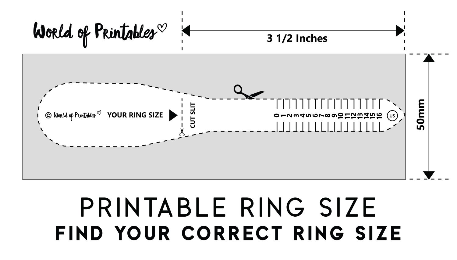 Pdf Printable Ring Sizer Strip - Customize and Print