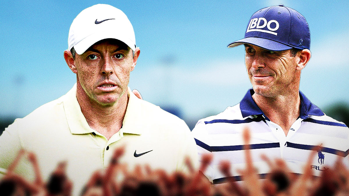 billy horschel happy looking at rory mcilroy