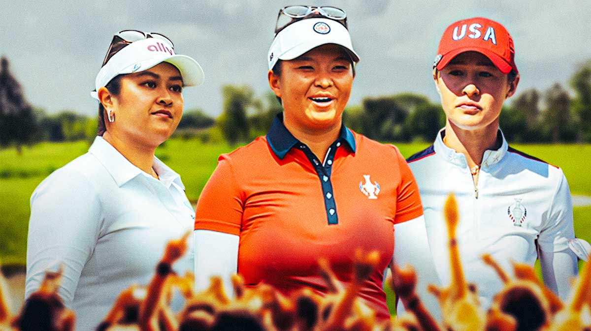 lilia vu, megan khang, nelly korda on golf course