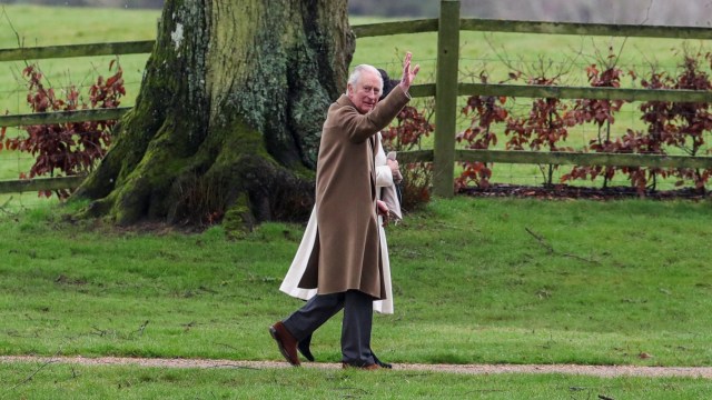 Article thumbnail: King Charles waves as he arrives for a church service at St. Mary Magdalene's church on the Sandringham estate (Photo by Reuters/Chris Radburn)